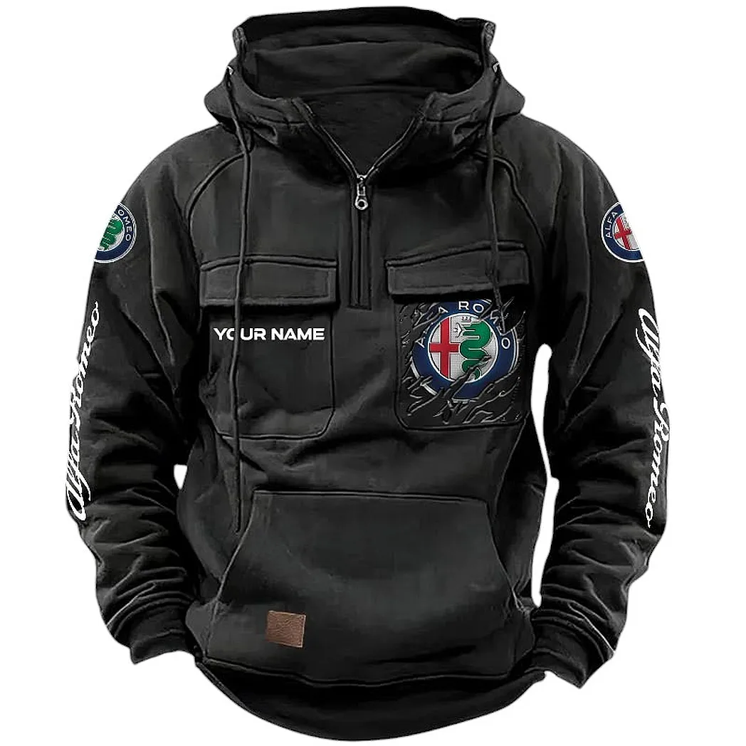 Sport Sedan Tactical Quarter-Zip Hoodie, Built Tough for Riders CAR164 - Black