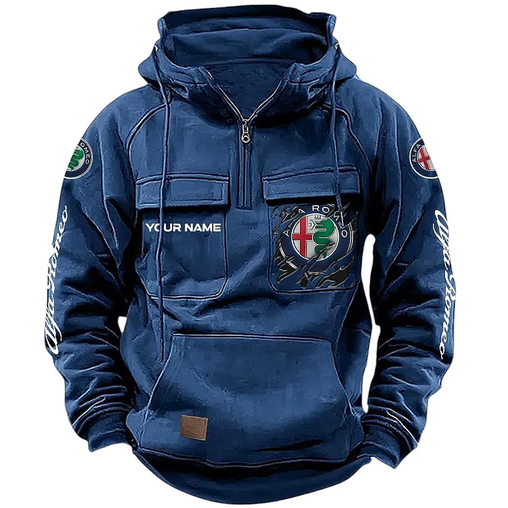 Racing Heritage Tactical Quarter-Zip Hoodie, Everyday Rider Hoodie CAR164 - Dark Blue