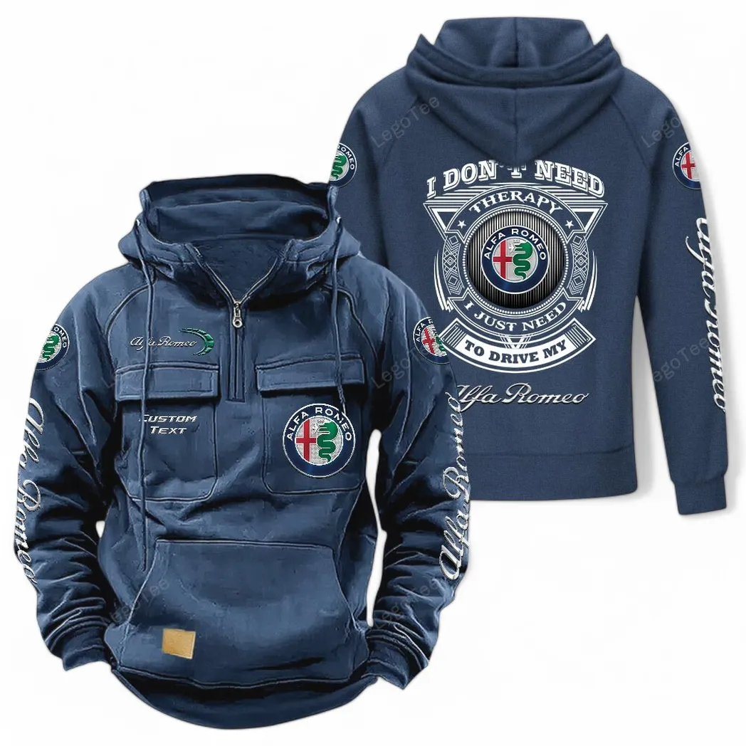 Italian Classic Tactical Quarter-Zip Hoodie, Street-Ready Tactical Gear CAR106 - Dark Blue