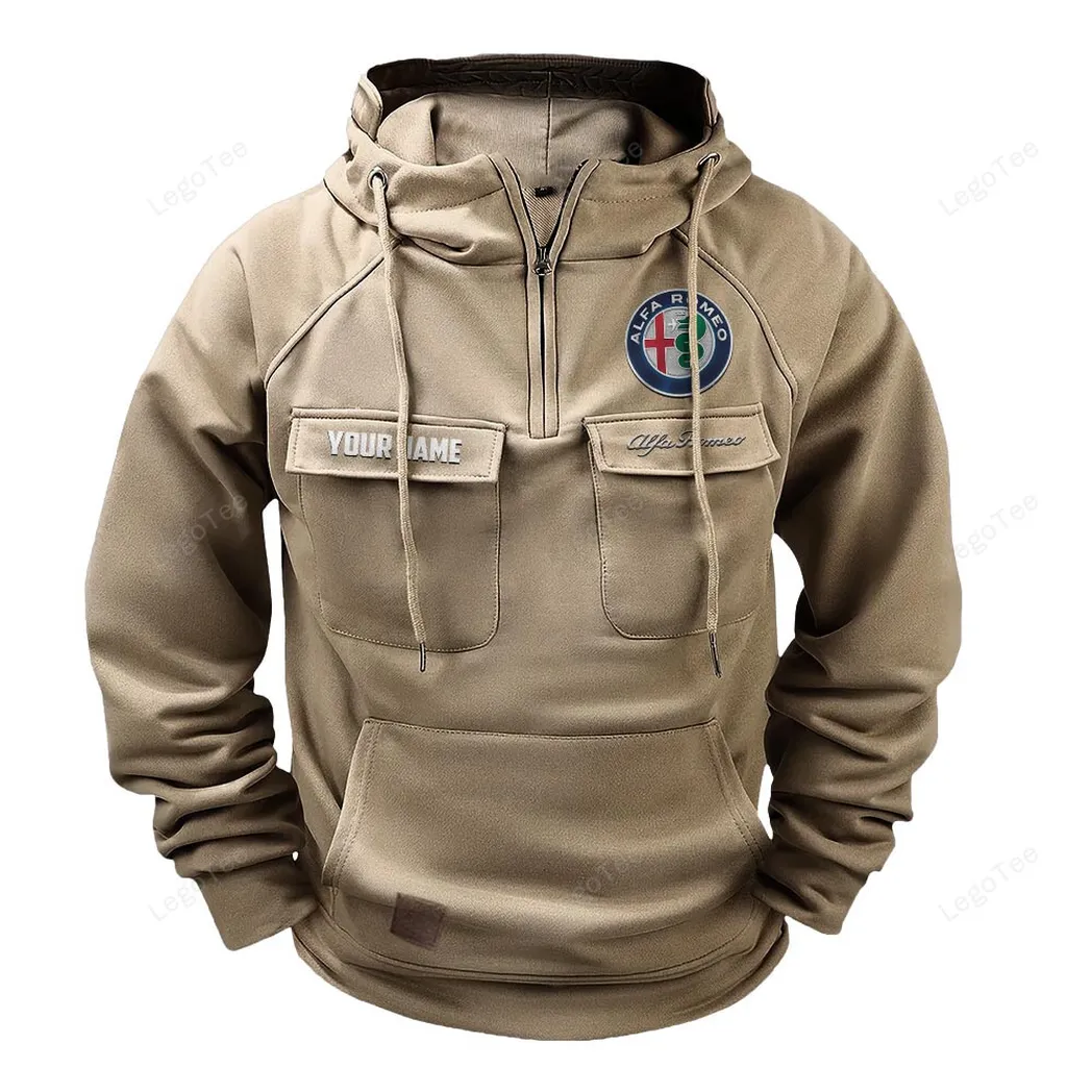 Sport Sedan Tactical Quarter-Zip Hoodie, Wrench & Ride Hoodie CAR109 - Khaki