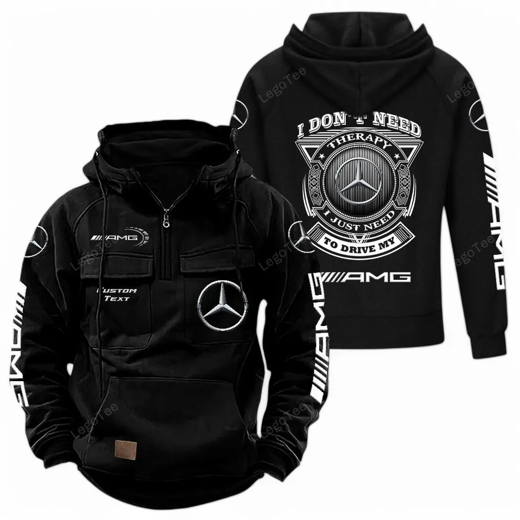 Street Performance Car Tactical Quarter-Zip Hoodie, Everyday Rider Hoodie CAR106 - Black