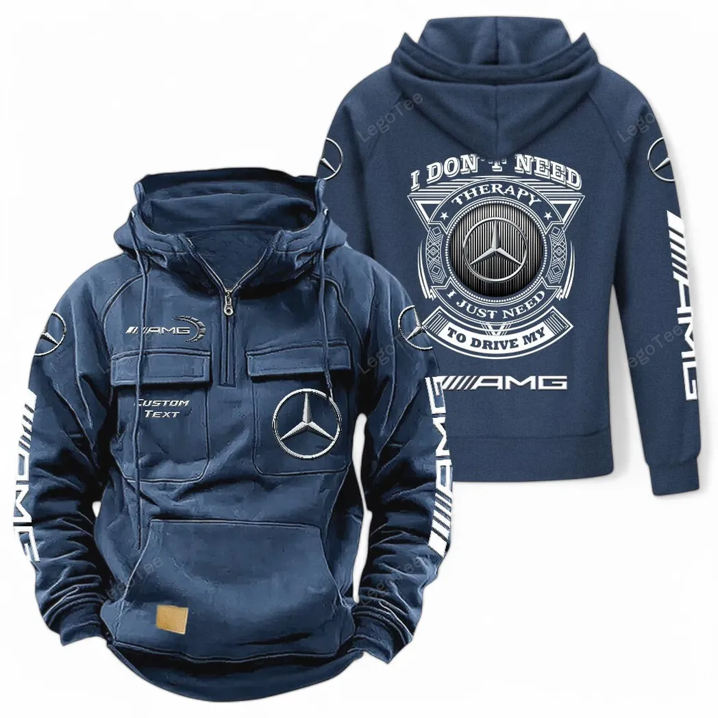 Turbocharged Car Tactical Quarter-Zip Hoodie, Car Culture Tactical Gear CAR106 - Dark Blue