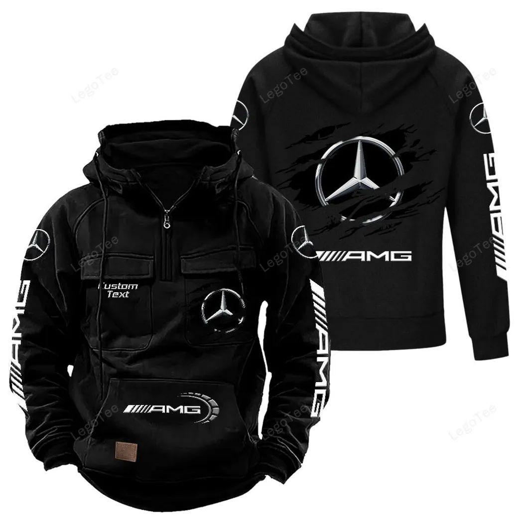 Motorsport Car Tactical Quarter-Zip Hoodie, Racing Spirit Tactical Hoodie CAR122 - Black