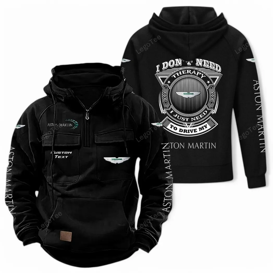 Classic Luxury Ride Tactical Quarter-Zip Hoodie, Streetwear for Car Guys CAR106 - Black