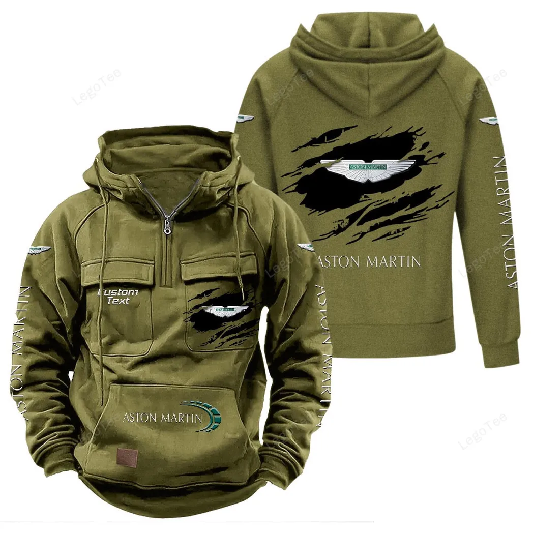 Refined Sport Coupe Tactical Quarter-Zip Hoodie, Biker Lifestyle Hoodie CAR122 - Army Green