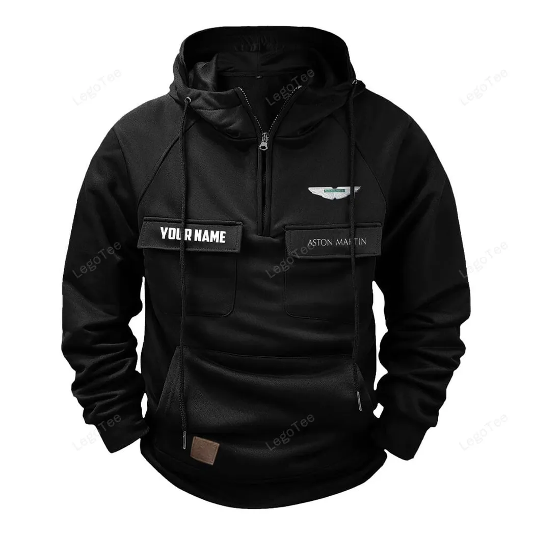 Luxury Supercar Tactical Quarter-Zip Hoodie, Rugged Garage Tactical Hoodie CAR109 - Black