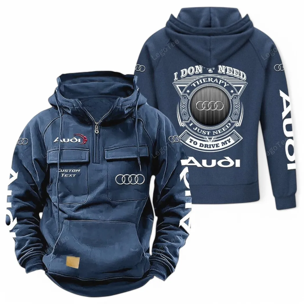 Modern Coupe Tactical Quarter-Zip Hoodie, Custom Gearhead Hoodie CAR106 - Dark Blue