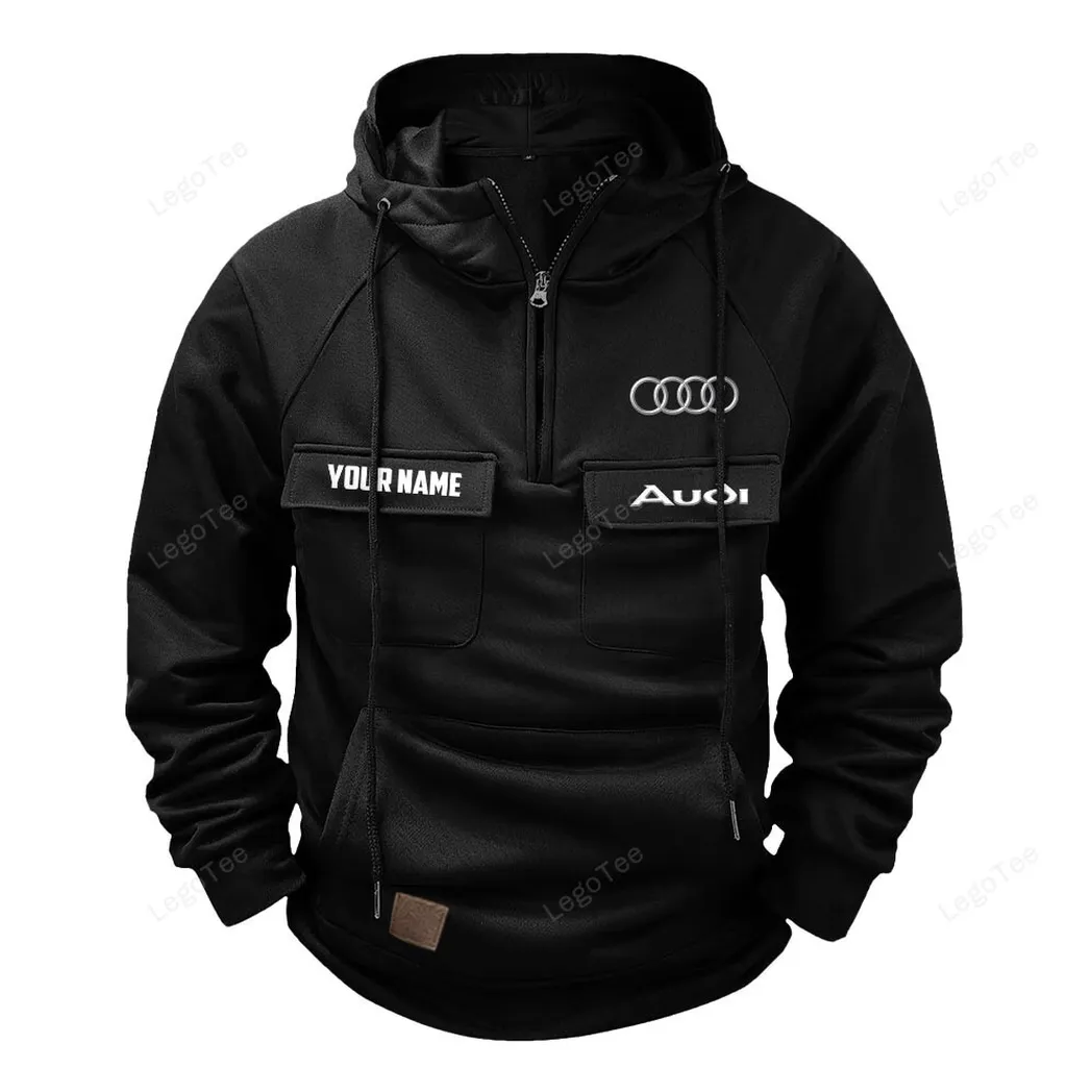 Luxury Car Tactical Quarter-Zip Hoodie, Road Tested Tactical Style CAR109 - Black