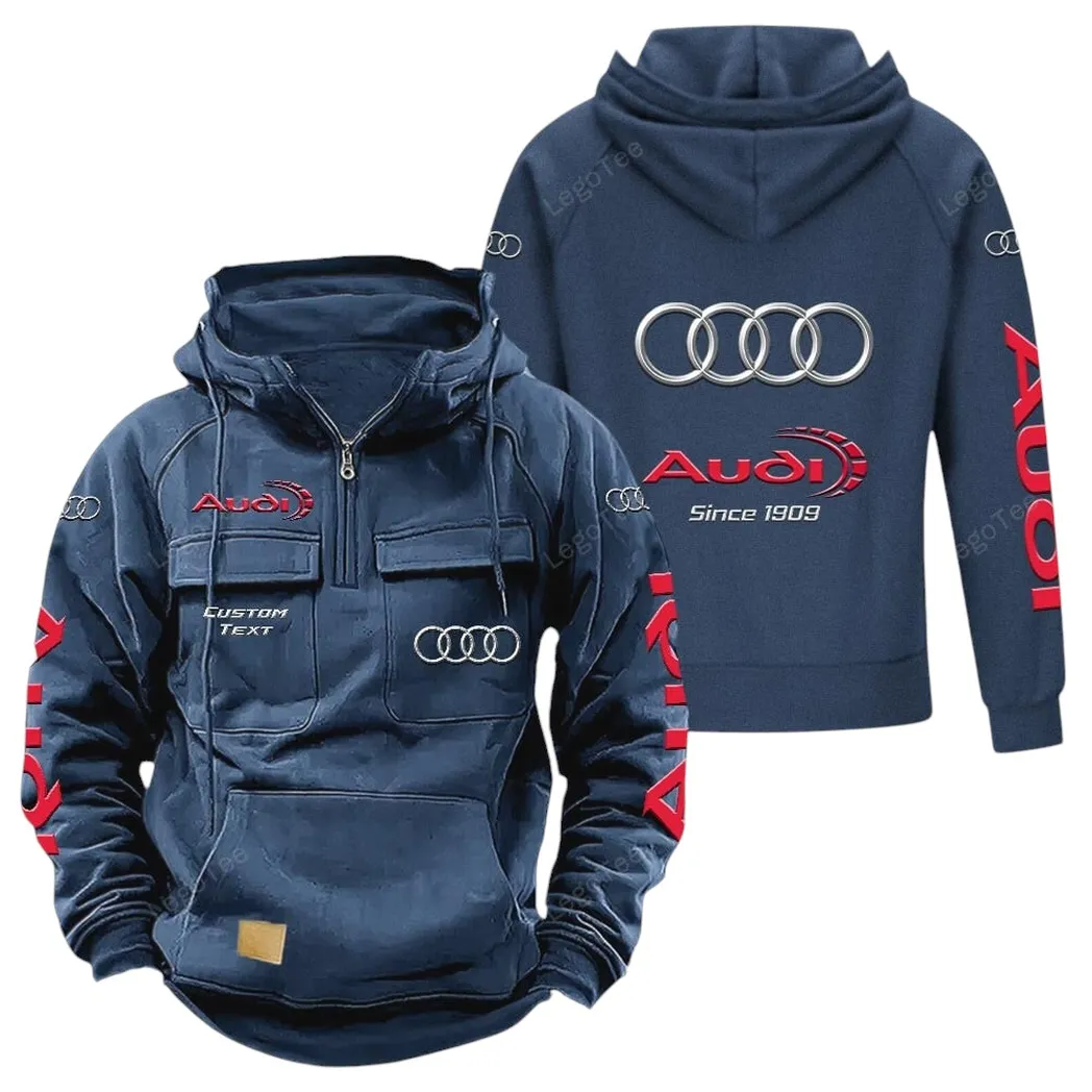 High-End Car Tactical Quarter-Zip Hoodie, Street-Ready Tactical Gear CAR960 - Dark Blue