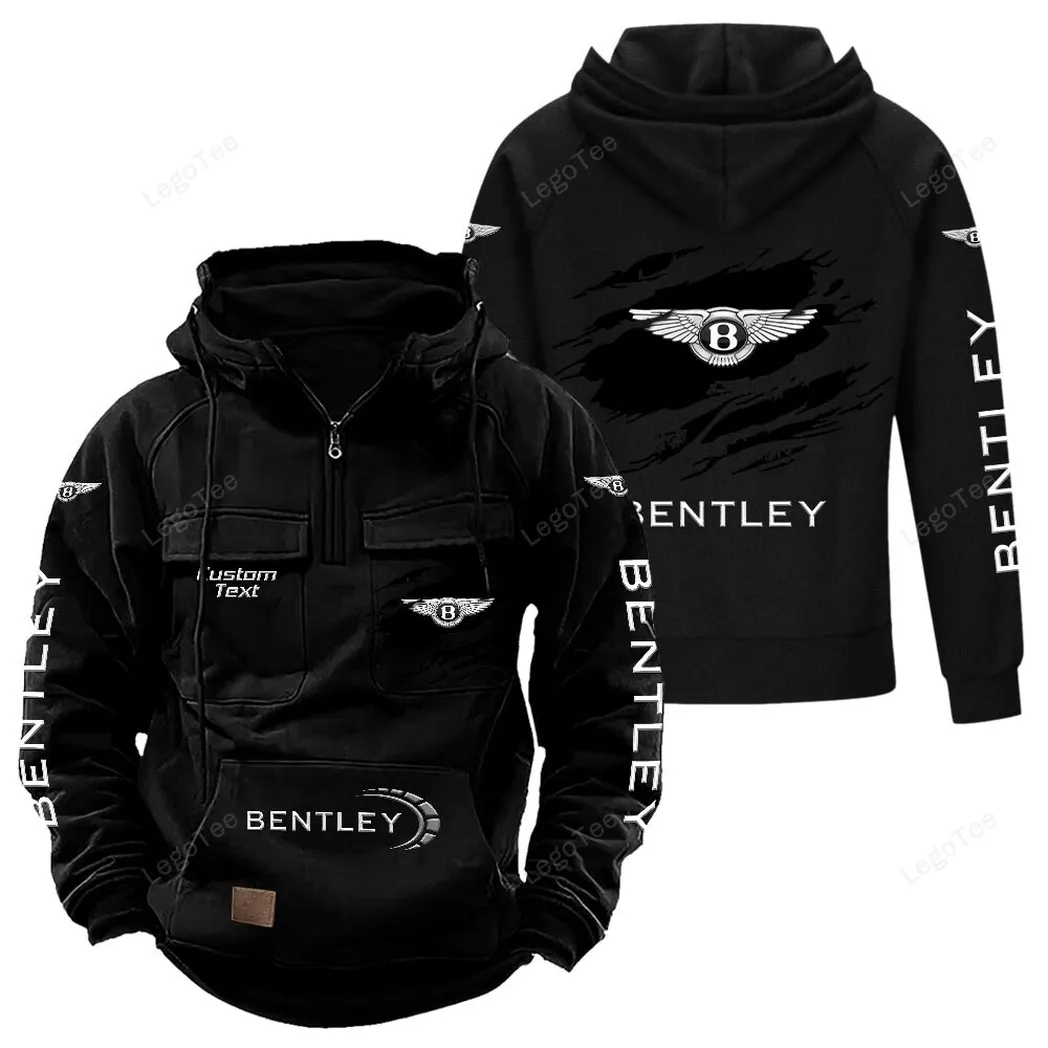 High-End Coupe Tactical Quarter-Zip Hoodie, Custom Gearhead Hoodie CAR122 - Black