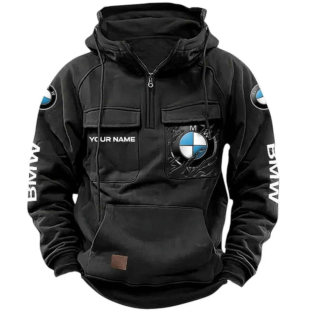Executive Sedan Tactical Quarter-Zip Hoodie, Rugged Performance Quarter-Zip CAR164 - Black