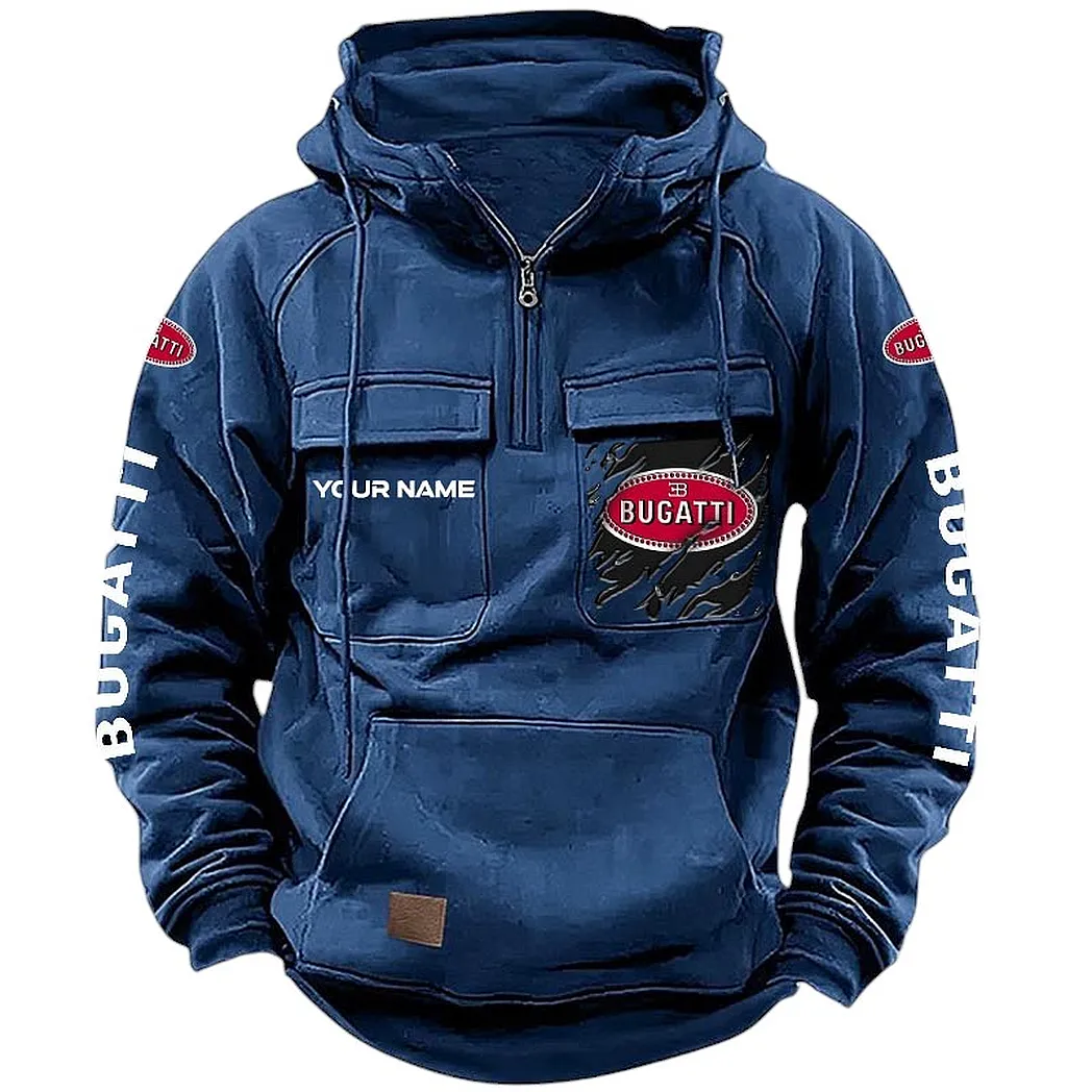 Elite Roadster Tactical Quarter-Zip Hoodie, Motorcycle Spirit Hoodie CAR164 - Dark Blue