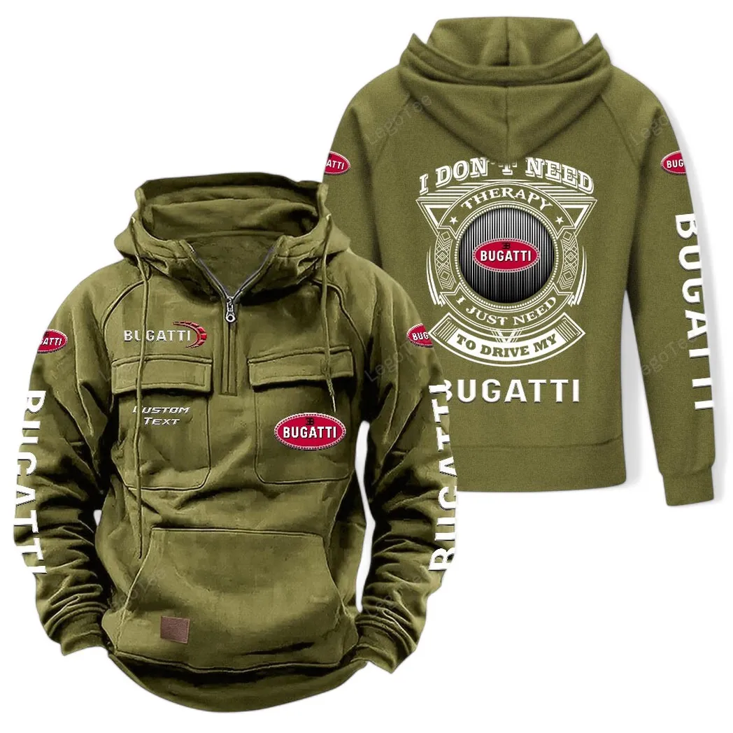 Ultra-Luxury Sports Car Tactical Quarter-Zip Hoodie, Rugged Performance Quarter-Zip CAR106 - Army Green
