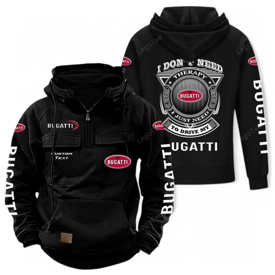 Extreme Speed Vehicle Tactical Quarter-Zip Hoodie, Open-Road Adventure Hoodie CAR106 - Black