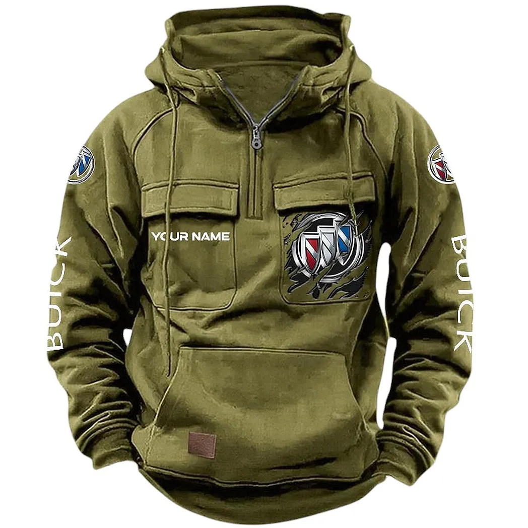American Luxury Vehicle Tactical Quarter-Zip Hoodie, Wrench & Ride Hoodie CAR164 - Army Green