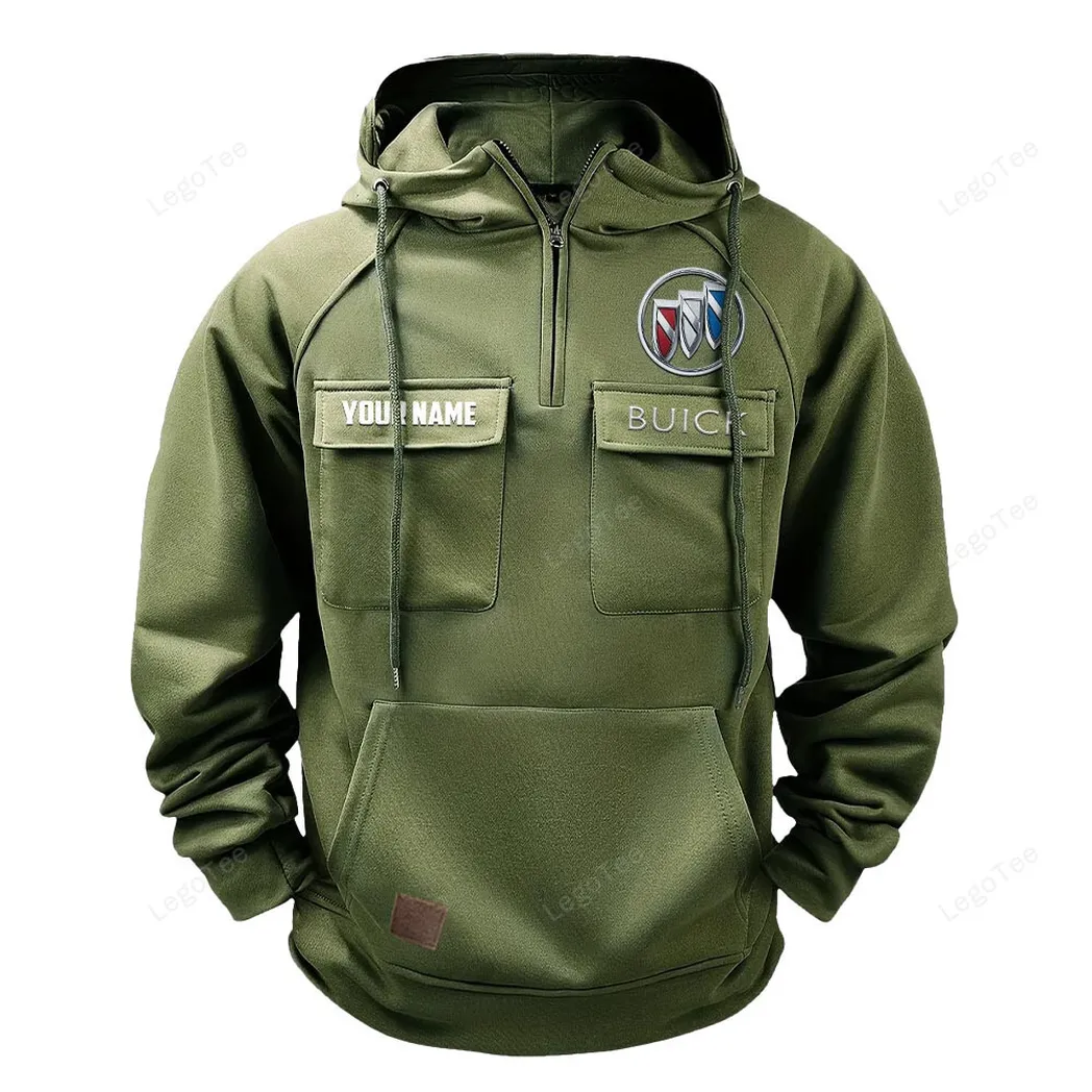 Premium Sedan Tactical Quarter-Zip Hoodie, Utility Hoodie for Drivers CAR109 - Army Green