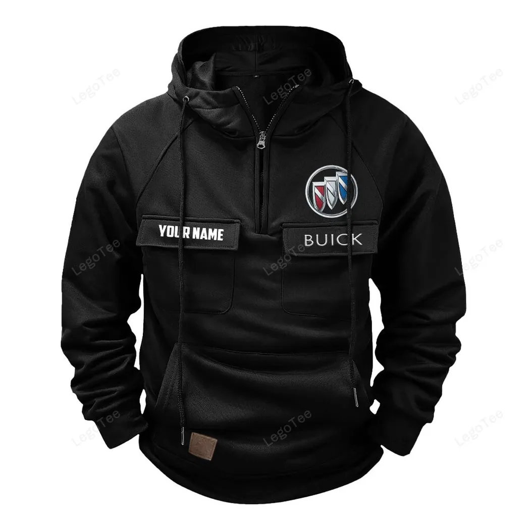 Luxury Car Tactical Quarter-Zip Hoodie, Open-Road Adventure Hoodie CAR109 - Black