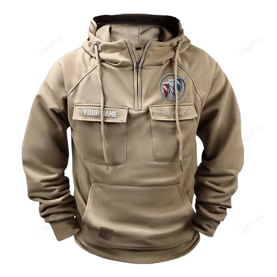 Mid-Size SUV Tactical Quarter-Zip Hoodie, Garage Nights Hoodie CAR109 - Khaki