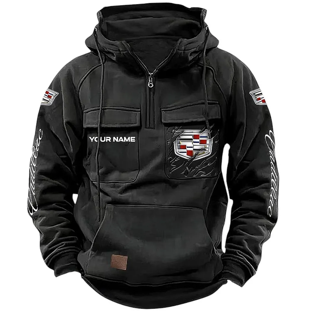 Sophisticated Urban Cruiser Tactical Quarter-Zip Hoodie, Garage Nights Hoodie CAR164 - Black