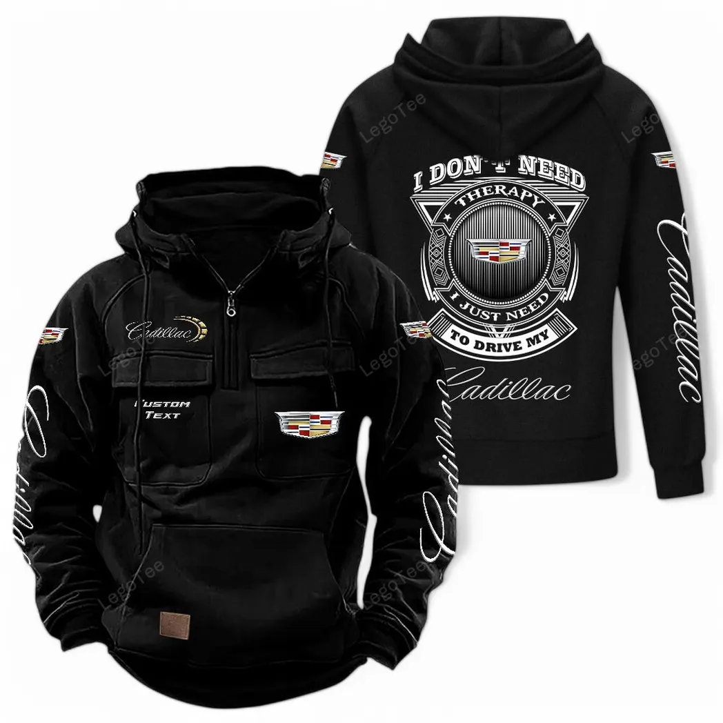 Classic American Cruiser Tactical Quarter-Zip Hoodie, Garage-Tested Tactical Style CAR106 - Black