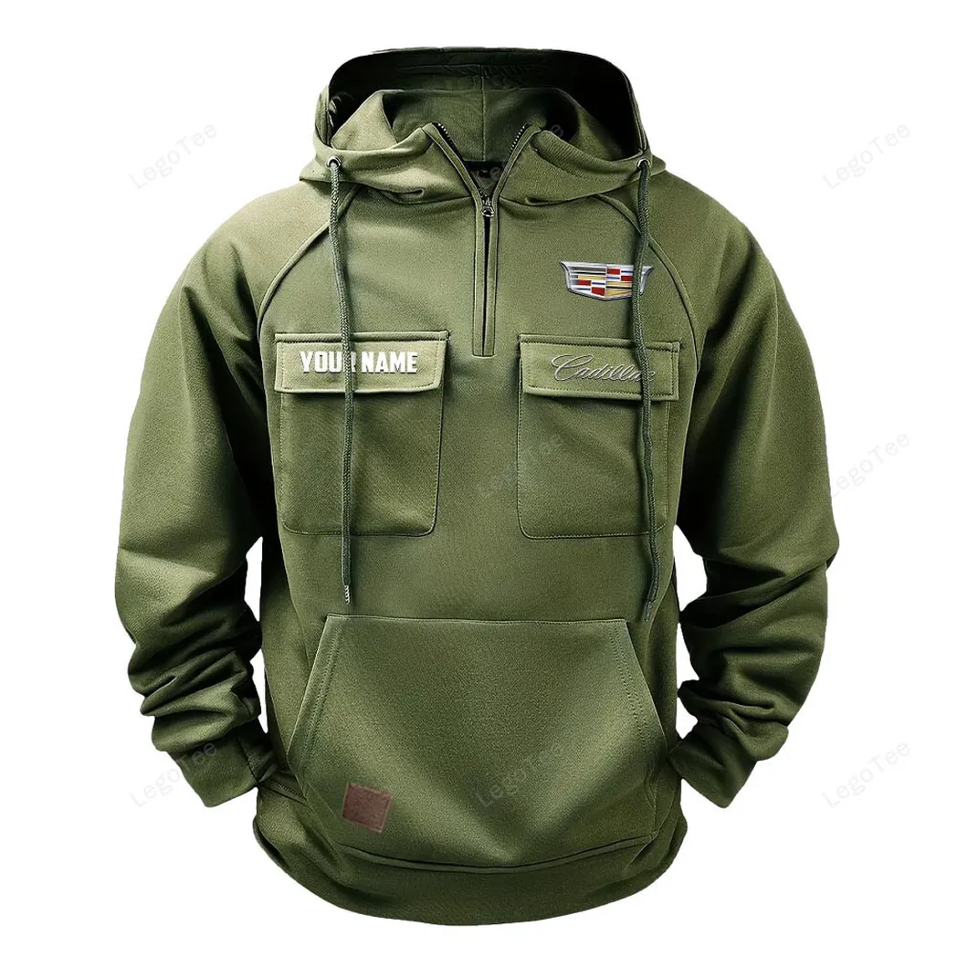 Executive Luxury Vehicle Tactical Quarter-Zip Hoodie, Street-Ready Tactical Gear CAR109 - Army Green