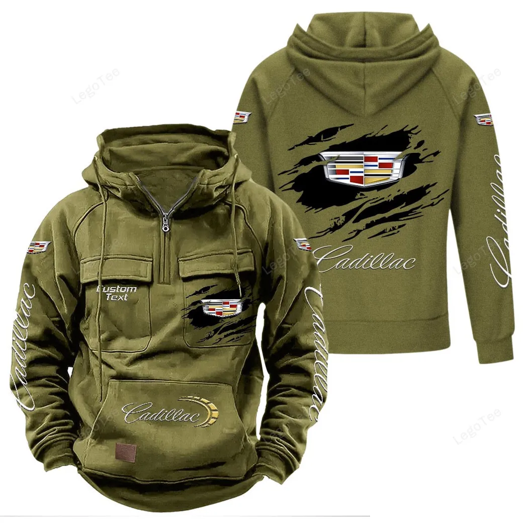 Classic American Cruiser Tactical Quarter-Zip Hoodie, Road Warrior Quarter-Zip CAR122 - Army Green