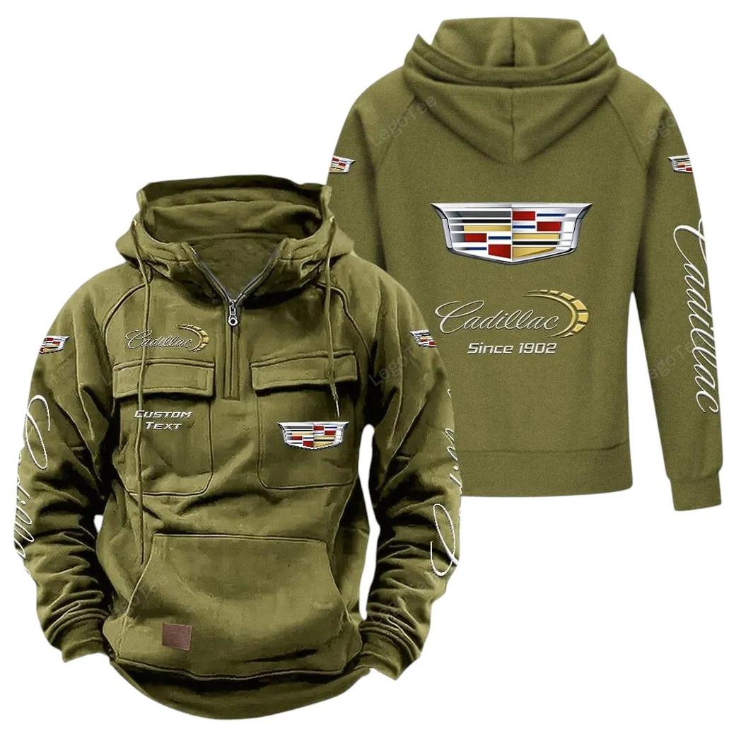 Premium Performance Car Tactical Quarter-Zip Hoodie, Street-Ready Tactical Gear CAR960 - Army Green