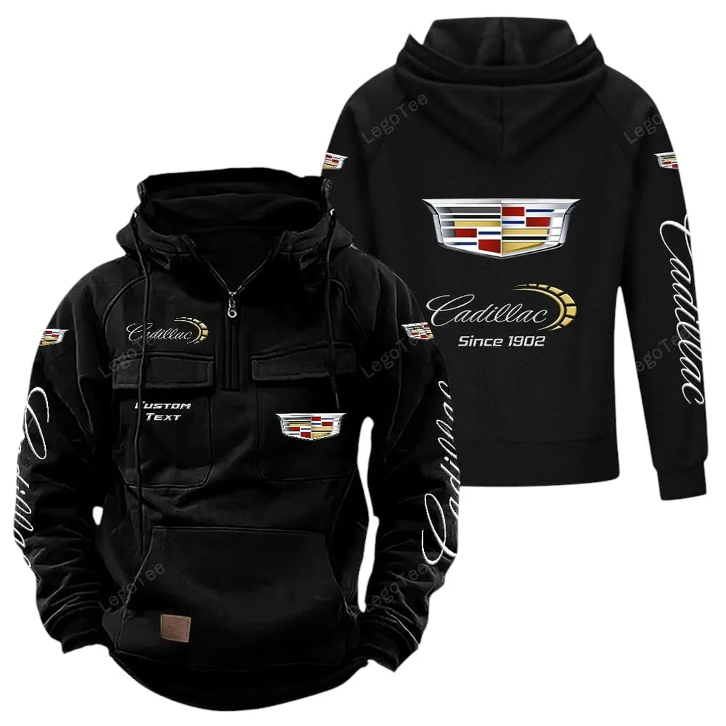 Sophisticated Urban Cruiser Tactical Quarter-Zip Hoodie, Built Tough for Riders CAR960 - Black