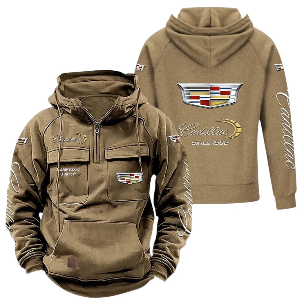 Executive Luxury Vehicle Tactical Quarter-Zip Hoodie, Road-Ready Quarter-Zip Gear CAR960 - Khaki