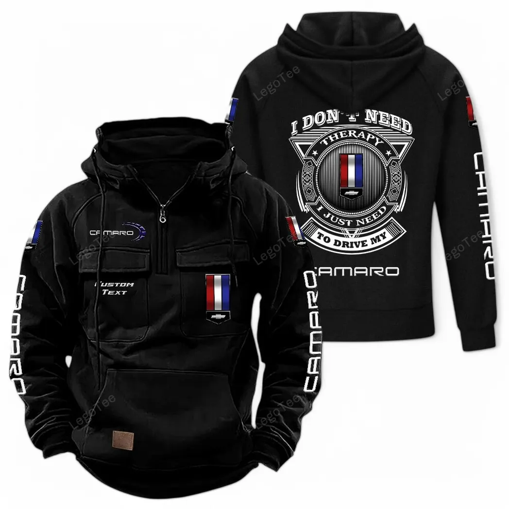 American Pony Car Tactical Quarter-Zip Hoodie, Road Tested Tactical Style CAR106 - Black