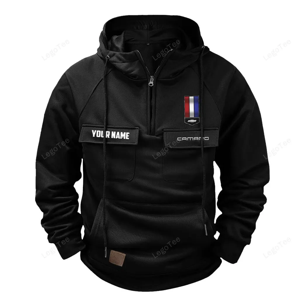 Classic Sports Coupe Tactical Quarter-Zip Hoodie, Wrench & Ride Hoodie CAR109 - Black