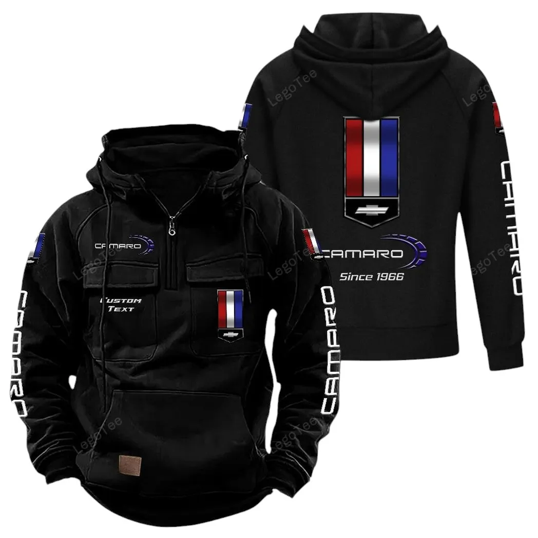 Muscle Car Tactical Quarter-Zip Hoodie, Road-Ready Quarter-Zip Gear CAR960 - Black