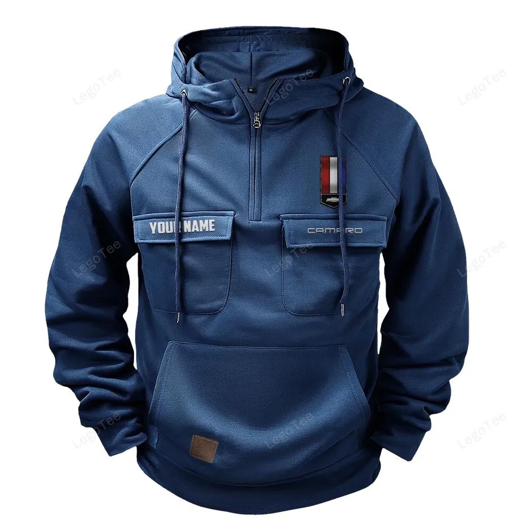 American Speed Car Tactical Quarter-Zip Hoodie, Open-Road Adventure Hoodie CAR109 - Dark Blue