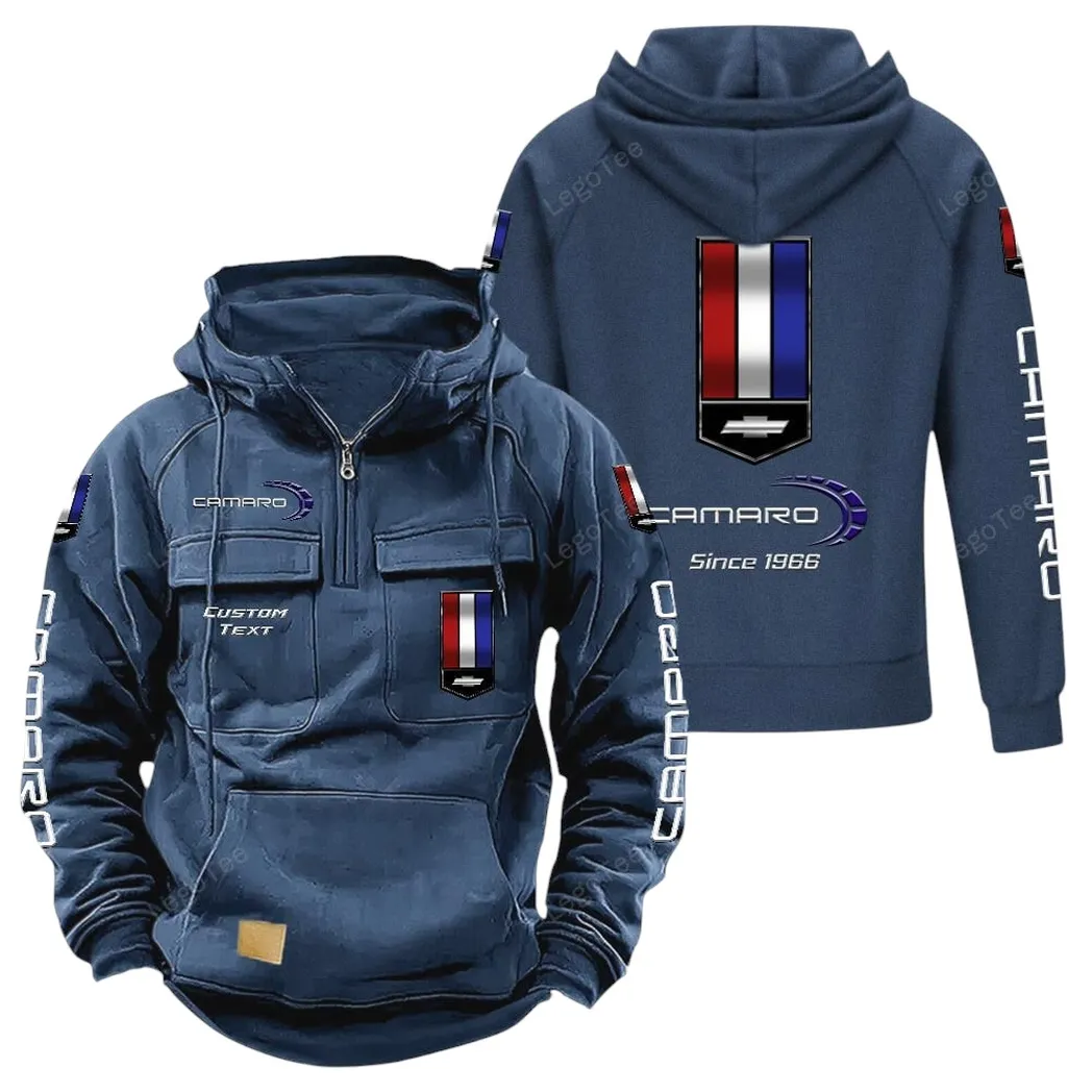 American Speed Car Tactical Quarter-Zip Hoodie, Bold Garage-Ready Hoodie CAR960 - Dark Blue