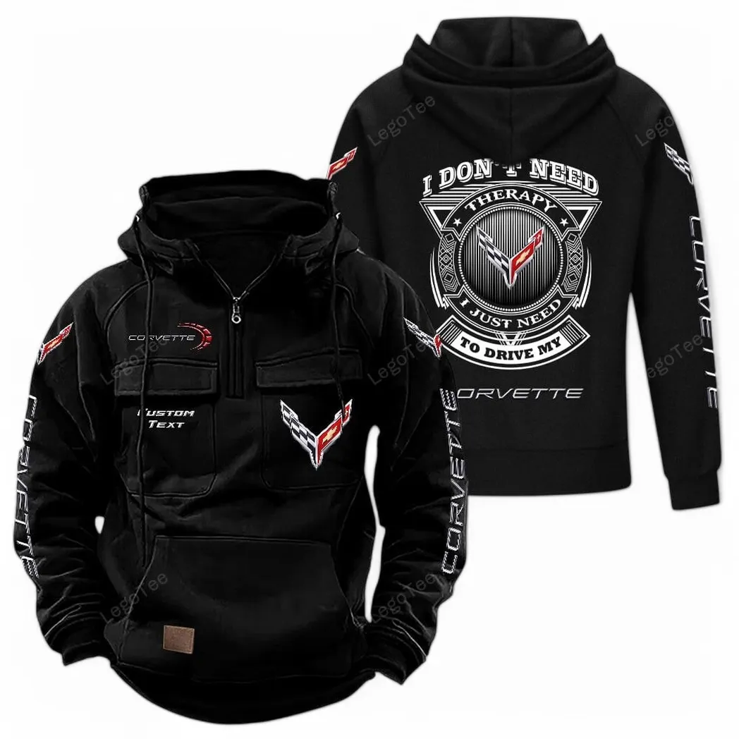 Classic Speedster Tactical Quarter-Zip Hoodie, Utility Hoodie for Drivers CAR106 - Black