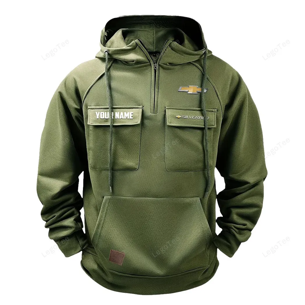 Full-Size Pickup Truck Tactical Quarter-Zip Hoodie, Racing Spirit Tactical Hoodie CAR109 - Army Green
