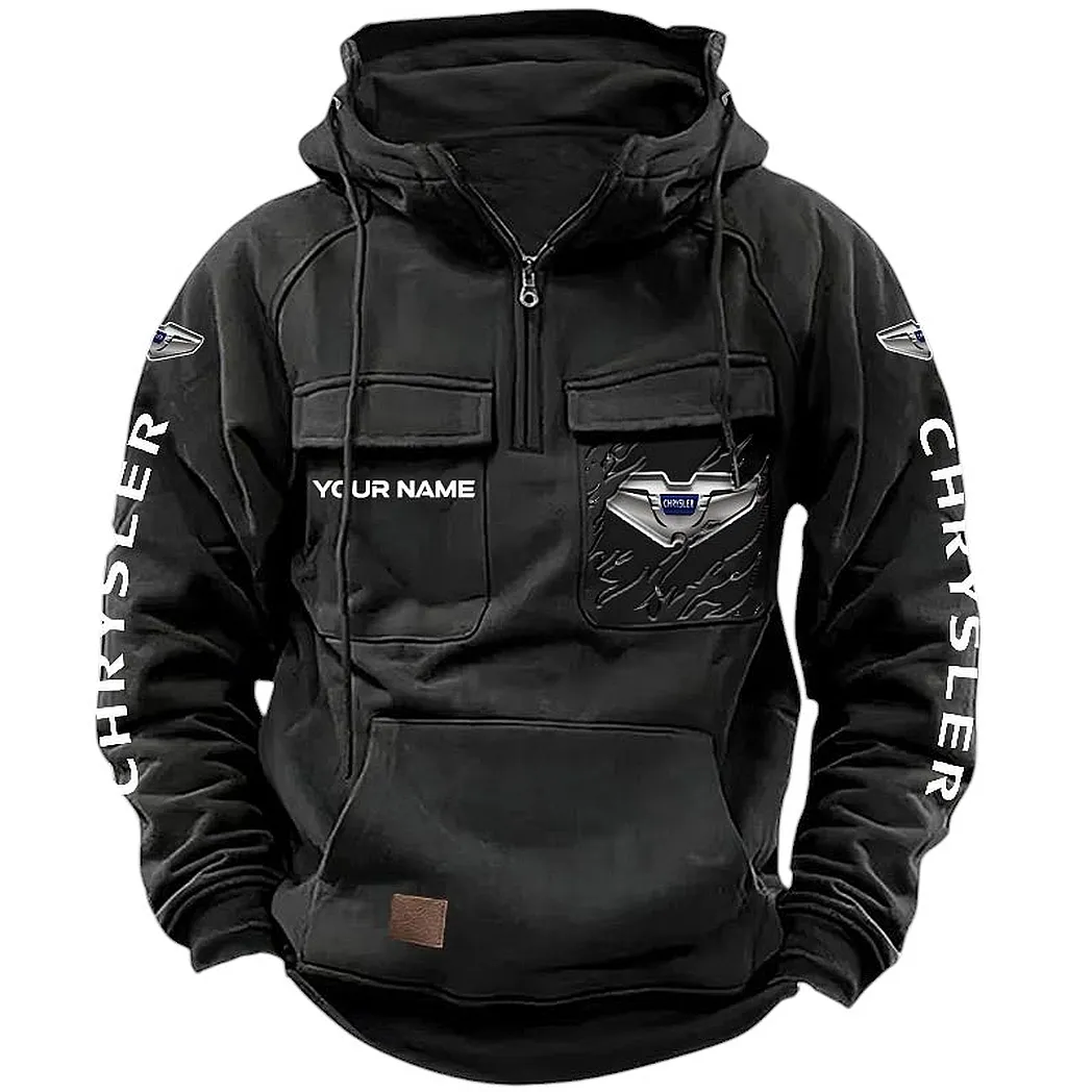 Luxury Sedan Tactical Quarter-Zip Hoodie, Custom Gearhead Hoodie CAR164 - Black