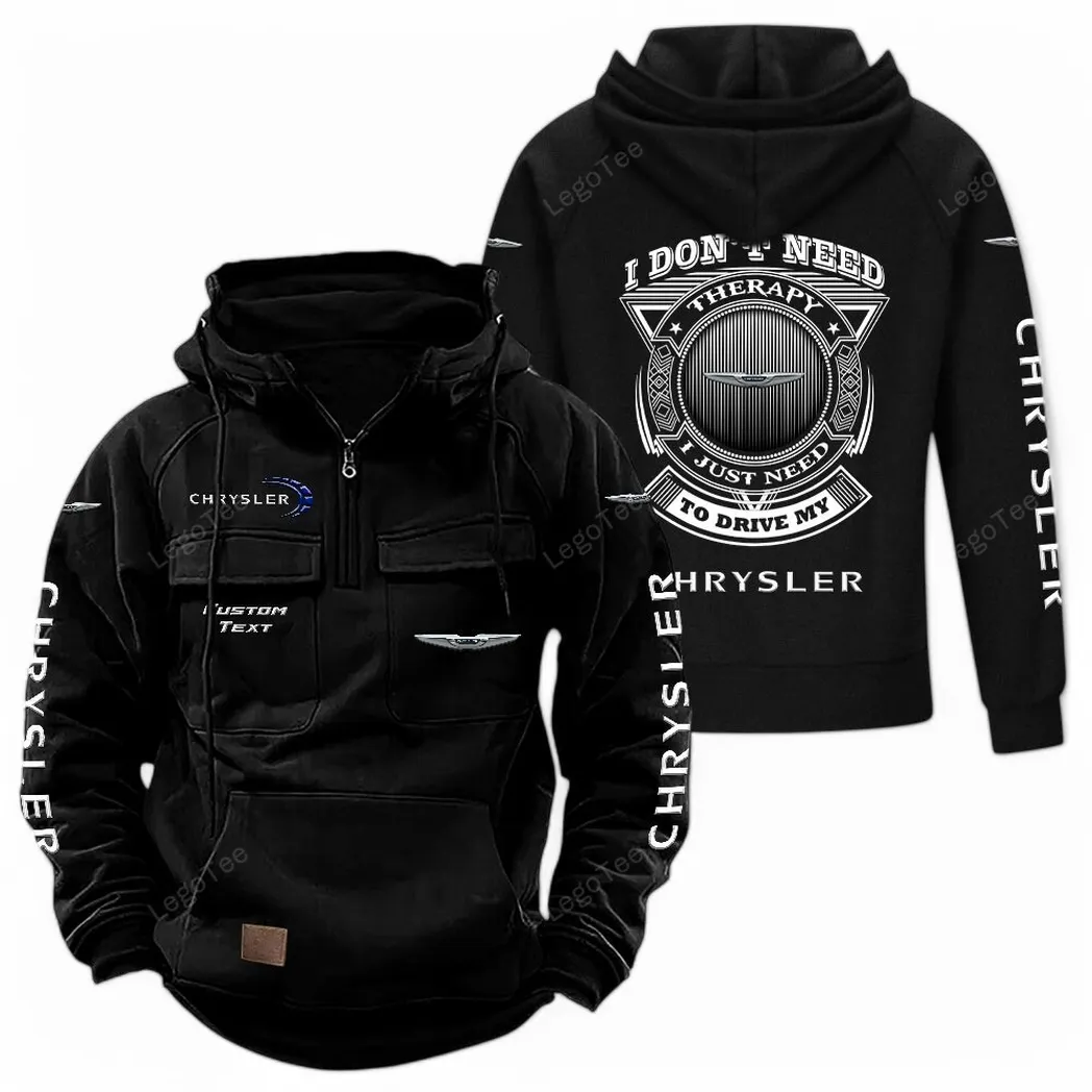 Full-Size Car Tactical Quarter-Zip Hoodie, Motorcycle Spirit Hoodie CAR106 - Black