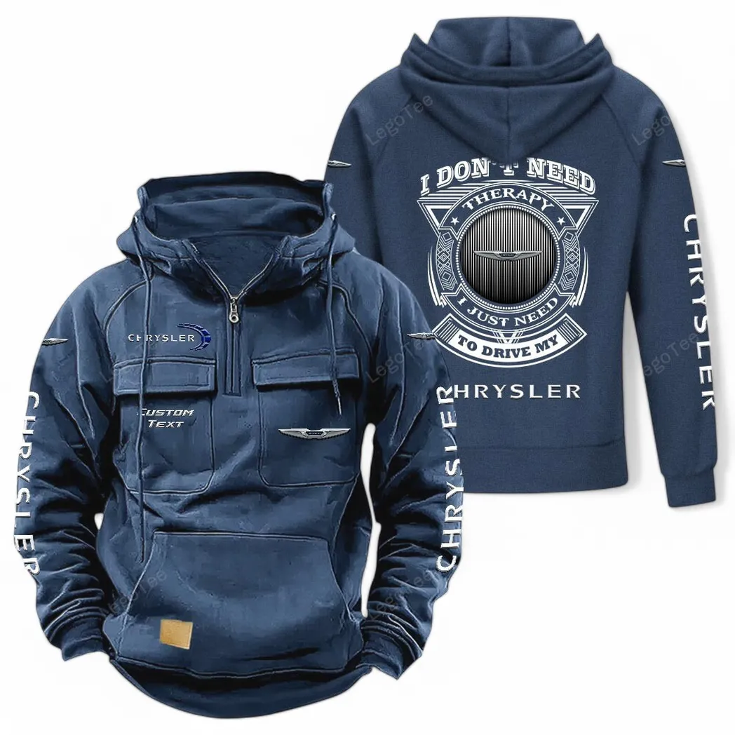 Full-Size Car Tactical Quarter-Zip Hoodie, Built Tough for Riders CAR106 - Dark Blue