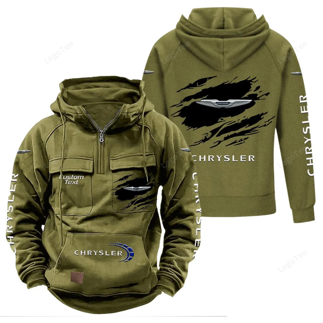 Luxury Sedan Tactical Quarter-Zip Hoodie, Auto Life Tactical Hoodie CAR122 - Army Green