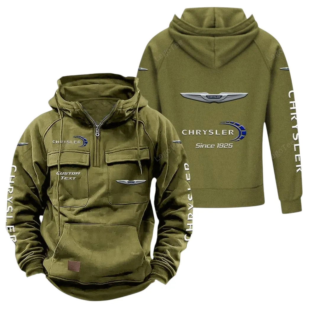 Minivan Tactical Quarter-Zip Hoodie, Utility Hoodie for Drivers CAR960 - Army Green