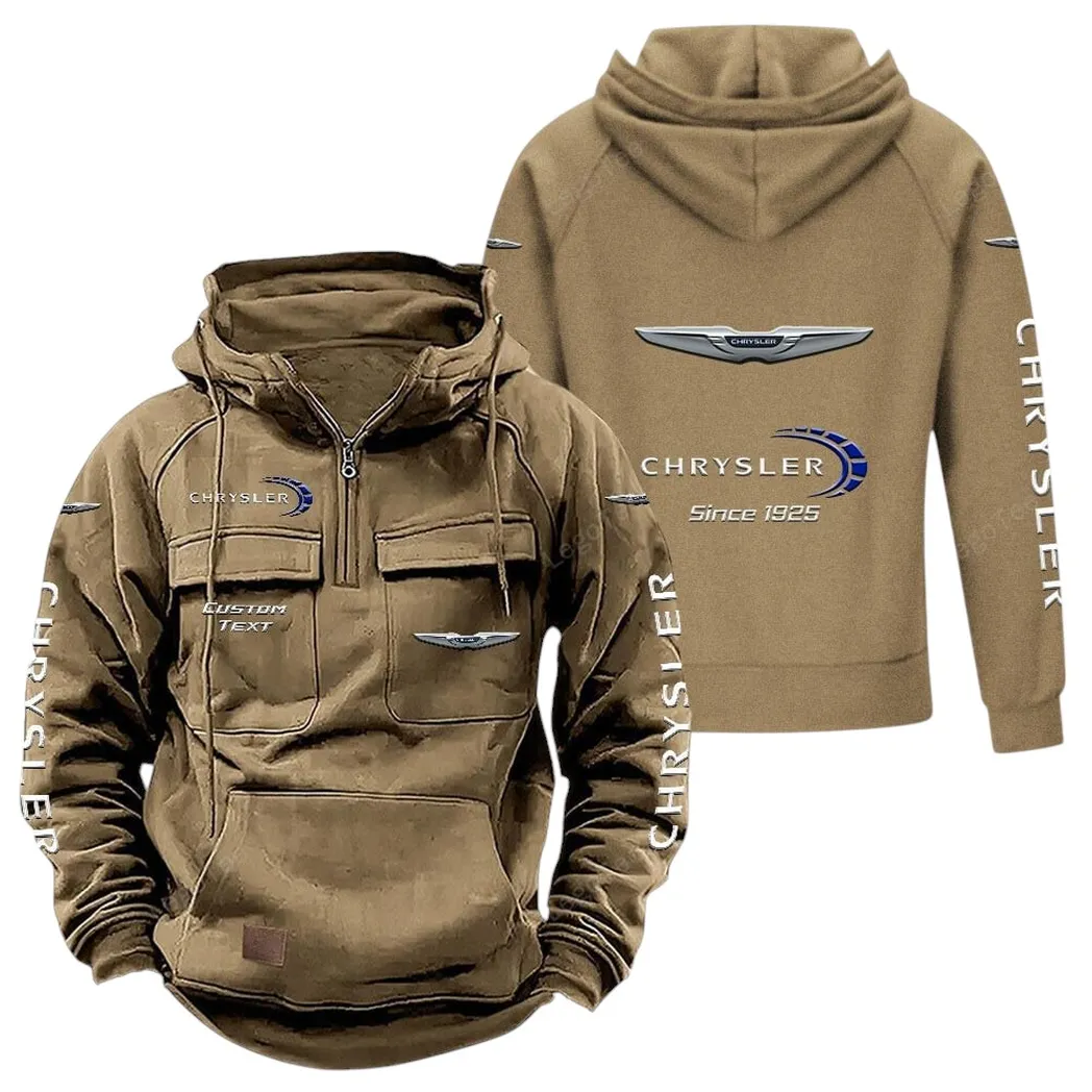 Executive Vehicle Tactical Quarter-Zip Hoodie, Rugged Garage Tactical Hoodie CAR960 - Khaki
