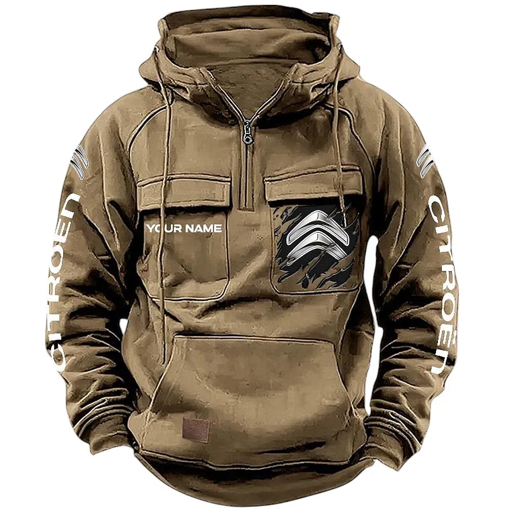 City Car Tactical Quarter-Zip Hoodie, Auto Life Tactical Hoodie CAR164 - Khaki