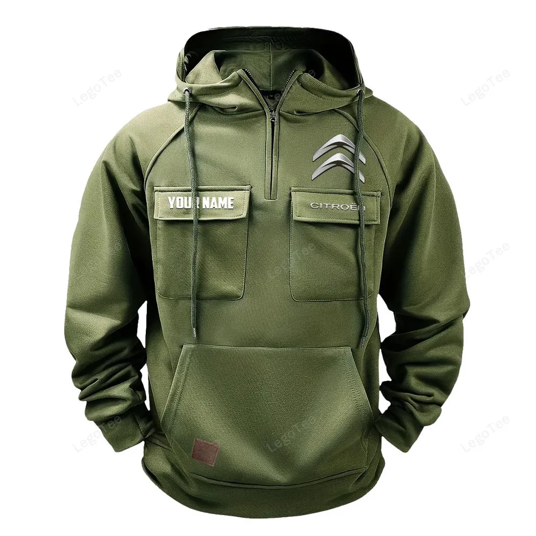 City Car Tactical Quarter-Zip Hoodie, Road Tested Tactical Style CAR109 - Army Green