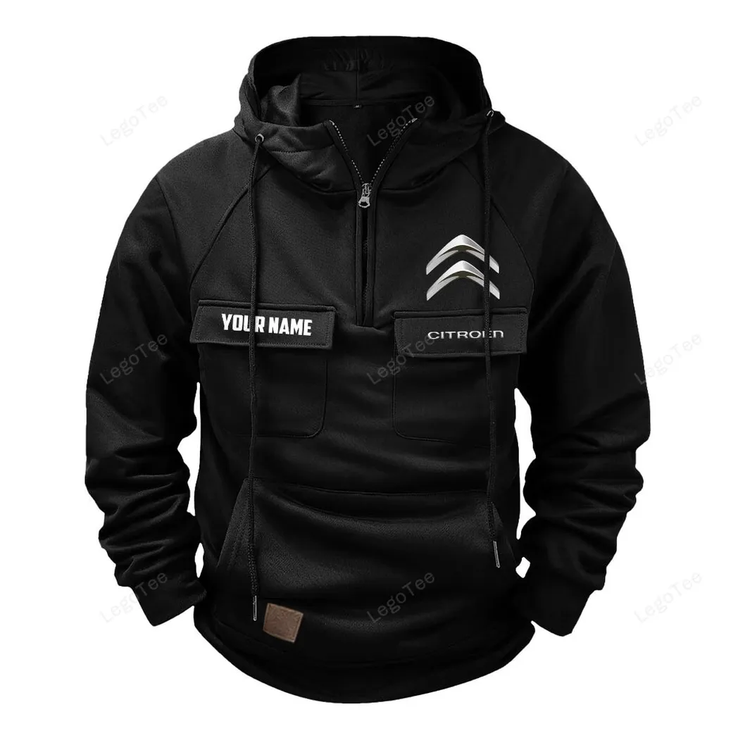 Efficient Vehicle Tactical Quarter-Zip Hoodie, Bold Garage-Ready Hoodie CAR109 - Black