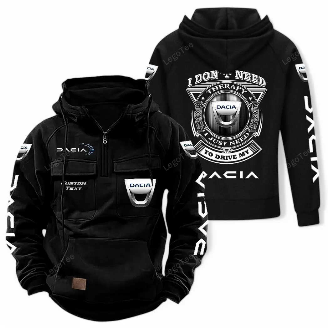 Dynamicpower Motors Tactical Quarter-Zip Hoodie, Gearhead Tactical Streetwear CAR106 - Black