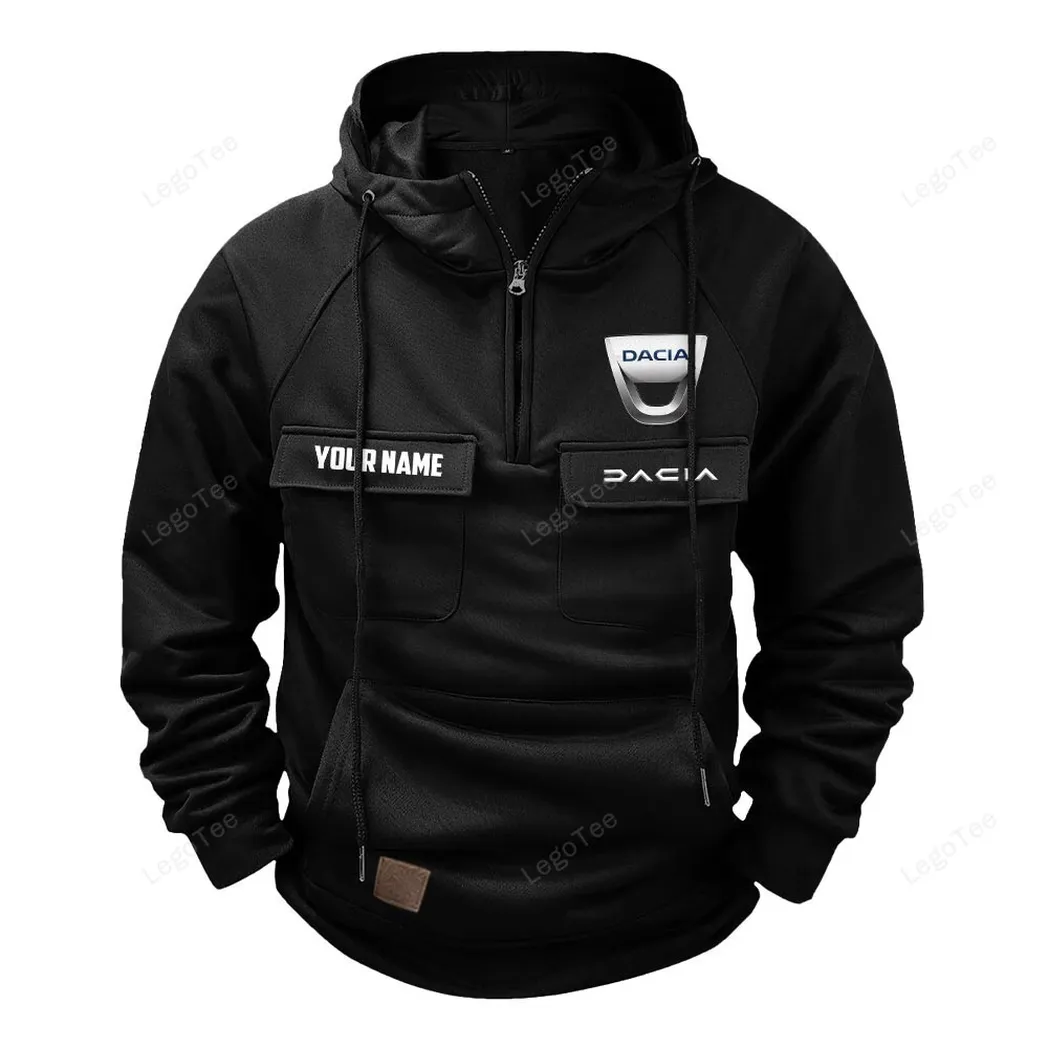 Duraforce Motors Tactical Quarter-Zip Hoodie, Classic Rider Quarter-Zip CAR109 - Black