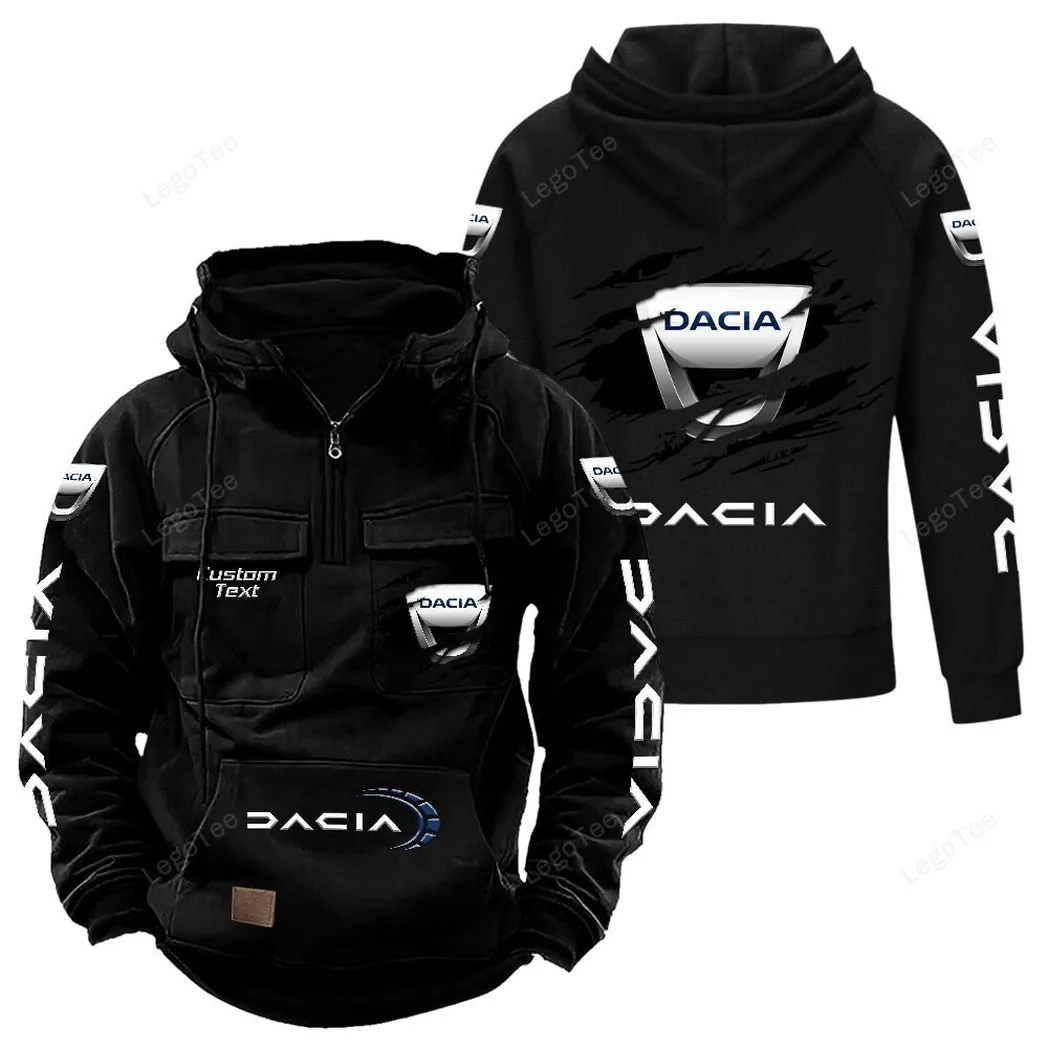 Dynamictrac Systems Tactical Quarter-Zip Hoodie, Wrench & Ride Hoodie CAR122 - Black