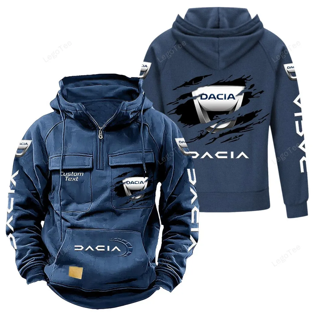 Drivepro Machinery Tactical Quarter-Zip Hoodie, Rugged Garage Tactical Hoodie CAR122 - Dark Blue