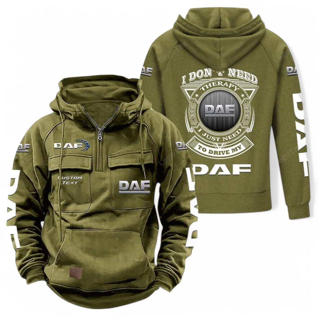 Road Hauler Tactical Quarter-Zip Hoodie, Everyday Rider Hoodie CAR106 - Army Green